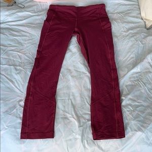 Lululemon Pace Rival Crop Ruby Wine
